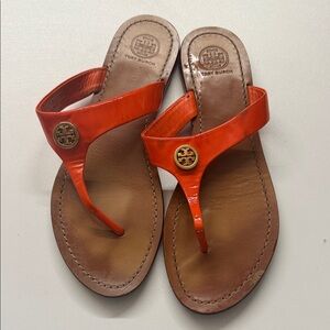 Tory Burch Orange Leather Sandals